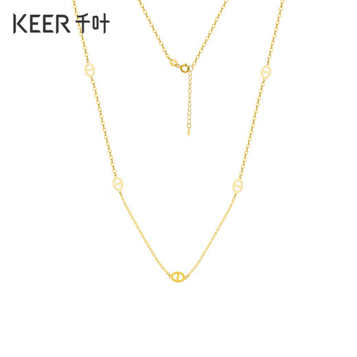 Chiba Jewelry 18k gold woven crafts chain tag Modern Royal Sister light luxury ins style necklace birthday gift for girlfriend 18K gold necklace/40+5cm chain length about 45cm