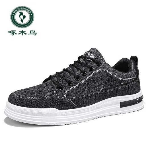 
Woodpecker linen breathable flat-bottomed shoes fashionable and versatile men's casual sneakers 2024 autumn trendy men's shoes CN-CF9902 beige 39
