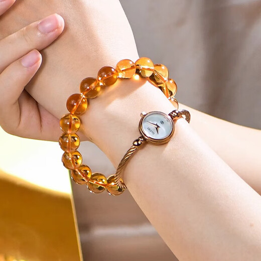 Aitcol Brazil Super Seven Citrine Bracelet Lucky Transport Purity Bracelet for Men and Women Birthday New Year's Eve Gift for Girlfriend Collection Grade Whiskey Citrine 8mm