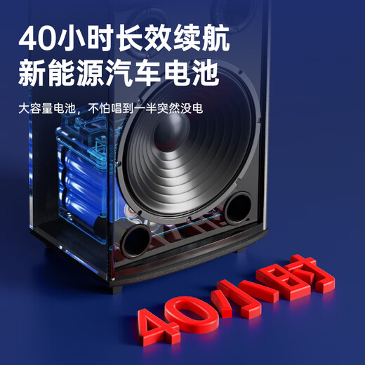 Shinco T30 square dance audio outdoor trolley Bluetooth speaker three-speaker heavy bass wooden box home karaoke mobile stall subwoofer 8-inch single microphone