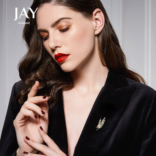 Jay Wheat Ear Brooch Women's Suit Coat Accessories Mother's Day Birthday Gift for Elder Mothers and Mother-in-Law Small Size (Beijing Warehouse/Nearest Shipment)