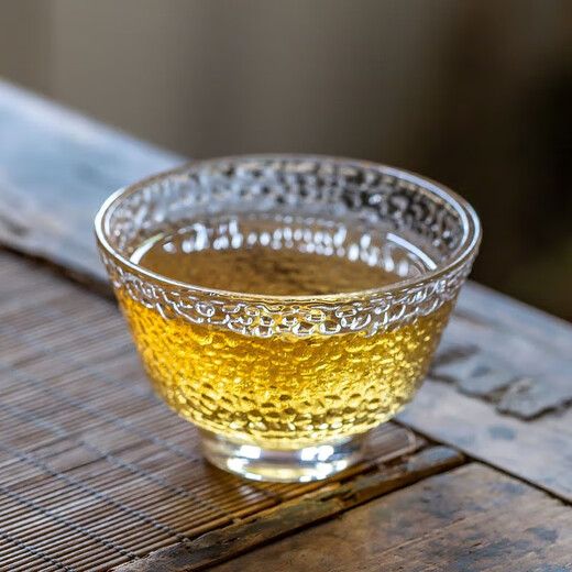 Daixi Kungfu glass small tea cup thickened tea tasting office tea set transparent tea set accessories tea cup tall style 6 pieces