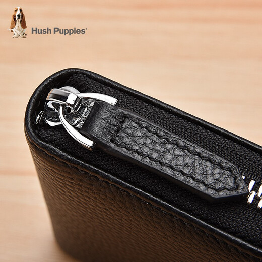 暇步士（Hush Puppies）卡包证件包多卡位银行卡驾驶证行驶证二合一收纳包商务男士名片夹 黑色HC-2071002W-5015 10卡位
