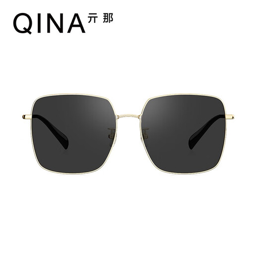 Qina (QINA) glasses Zhao Lusi same retro square frame sunglasses for female elegant temperament sunglasses QN7027A60 (design model)