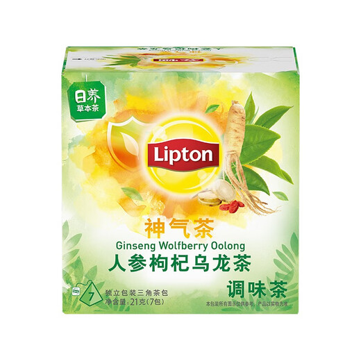 Lipton (Lipton) Shenqi Tea Health Tea Ginseng Wolfberry Oolong Tea Dreieck Teebeutel 7 Pack 21g Göttin Tag