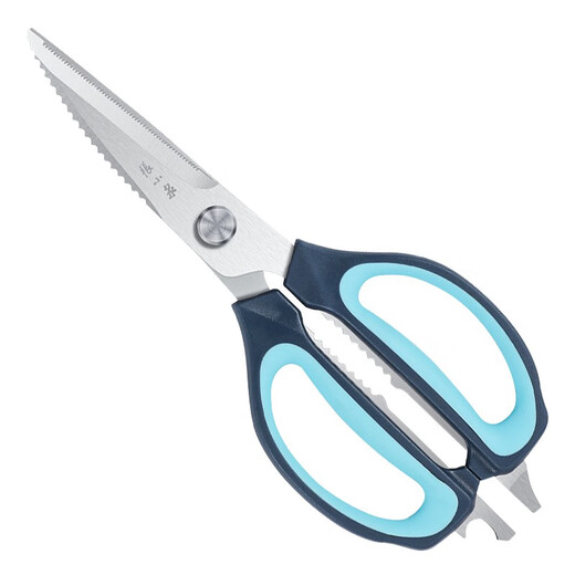 Zhang Xiaoquan kitchen scissors, household stainless steel strong chicken bone scissors, multi-functional food supplements, meat scissors, barbecue scissors, blue (including magnetic jacket)