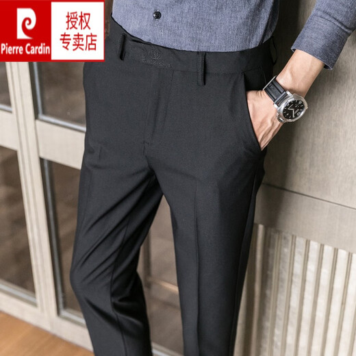皮尔卡丹（pierre cardin）男士休闲西裤裤春秋感2024新款韩版潮流修身夏季九分西装裤子 723深灰九分裤 30 (2尺3适合110-120斤)