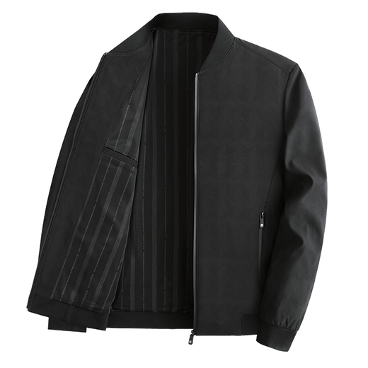 Woodpecker (Tucano) Ropa de primavera Chaqueta de cuello en pie Negocio para hombres Capases Capases de mediana edad y ancianos Daddy Clothing 2024 Spring and Autumn Top N9885 Negro 180/2xl 125140 Peso