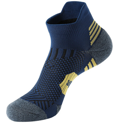 Actuation (MUSCLESWING) Marathon Professional Sports Short Socks Towel Base Anti-Slip Running Socks Men and Women Short Tube Quick-Drying Basketball Training Socks Navy Blue 3 Double Pack M Size (40-44)
