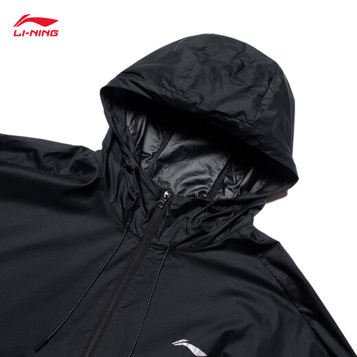 Li-Ning Originalgarn Sonnenschutzkleidung für Männer und Frauen im gleichen Stil Ice Seide Atmungsfreie kühle Feeling ultradünn schnell trocknend Sommersportjacke Sonnenschutzkleidung schwarz 831-3 2xl