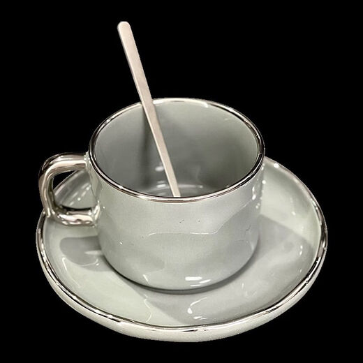 Ancient light luxury coffee cup high-end European afternoon tea coffee cup set high-looking latte art cup and saucer latte cup white