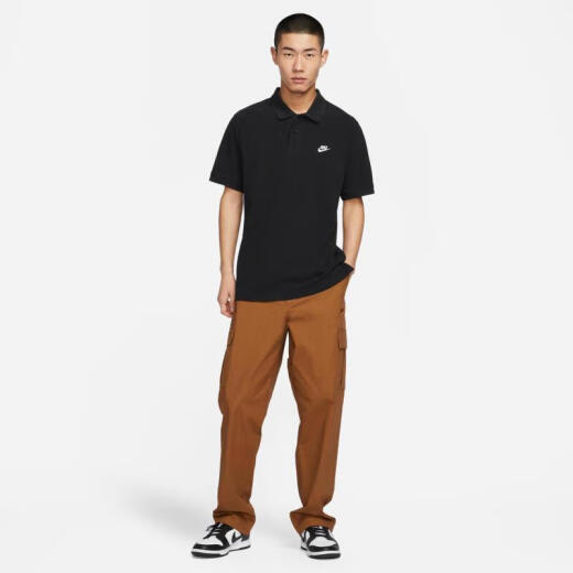 耐克（NIKE）男子短袖翻领T恤FN3895-010  黑色 M 