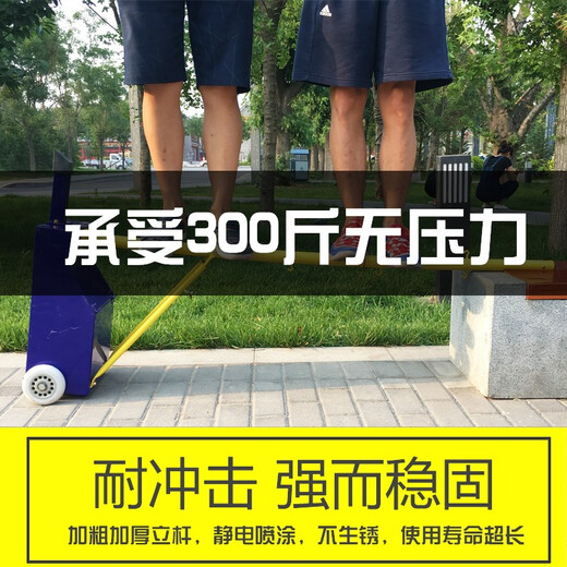 波洛克（BOLUOKE）移动便携羽毛球柱羽毛球网标准室外专用移动拦网支架家用羽毛球网 6.1m 国标羽毛球柱（绿箱款）