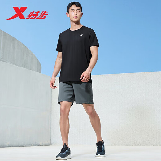 Xtep Sport kurzärmelig T-Shirt Herren Sommer schnell trocknend Männer ICE Seiden Top Outdoor Training Student Sends Papa