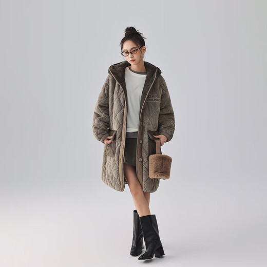 Kiss Mao warm velvet three-layer thickened couple quilted pajamas for women winter long men's suit home wear outer wear 8006 elegant gray men's XL