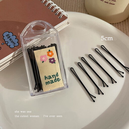 Morning star black wavy one-word clip side bangs hairpin for women with broken hair on the back of the head small clip hair fixed hairpin headwear one-word clip 30 pieces