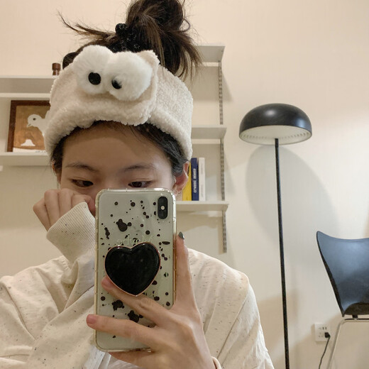 Tang Funi winter confinement headband hat pregnant women face washing women 2024 new style fur bundle air conditioning headband big eyes cute purple
