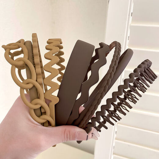 Dai Yan girls face wash and makeup special headband non-slip toothed hair press frosted broken hair press headband Internet celebrity hair bundle headband navy blue 5 pieces