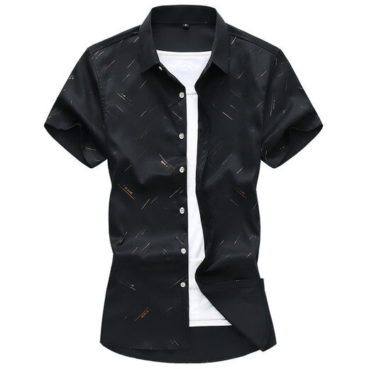 Chang Luzhu Summer New Style Herrenhemd für Männer mit kurzärärmernem Herren-Blumenhemd kurzärmelig schlanker gedruckter kurzärmeliger Hemd Herren-Top 7029 m