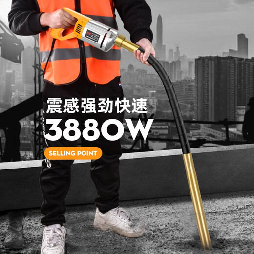 Zhuoqiu tragbarer Betonvibrator-Vibrator kleiner Zement Vibrator Einphasen-Elektro 220 V 3880W [35 Typ 2-Meter-Stange]
