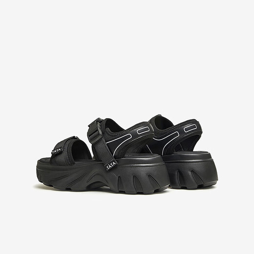 Tata Casual Dicke Sohle Sandalen Frauenschuhe weiche Sohle Strand Sandalen Sommer WL701BL4 Schwarz 39
