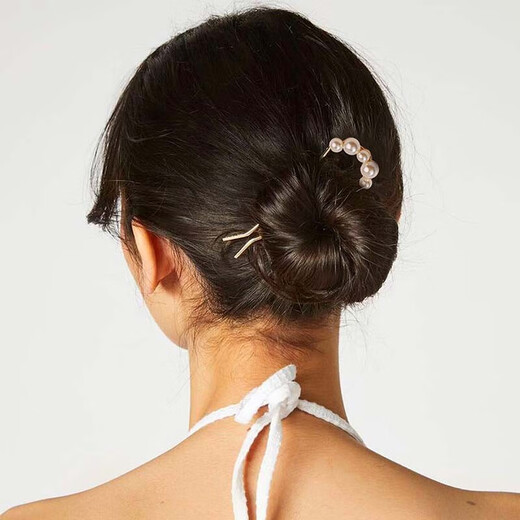 Goody U-shaped hairpin artifact beaded hairpin ball head hairpin bun hair extensions for women fashionable simple metal hair accessories 5 pearls