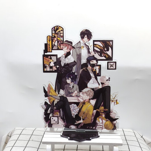 Bungou Stray Dogs Peripheral Standing Board Animation 10th Anniversary Expo Harukawa 35 Nakahara Dazai Osamu Desktop Decoration 10th Anniversary Standing Board 15cm Double Sided with Pictures