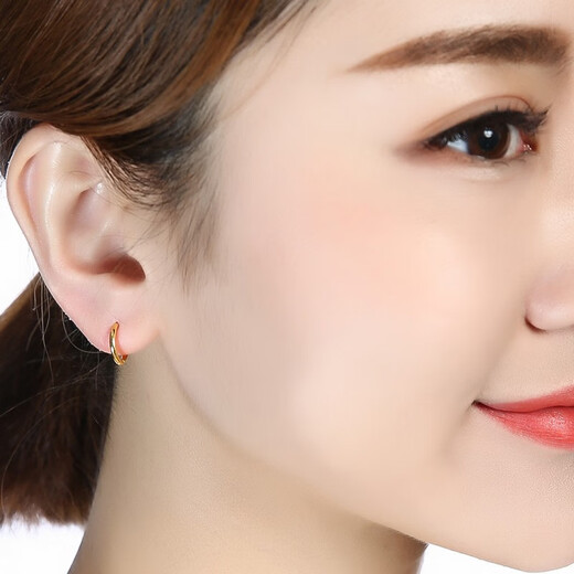 Nianfu earrings 2022 new trendy niche design high-end 2023 trendy 18k gold glossy aperture earrings for women 1