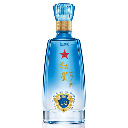 Red Star Erguotou wine, refreshing fragrance type liquor, blue box 12 (pure grain brew) 43 degrees, 500ml*1 bottle, single bottle gift box