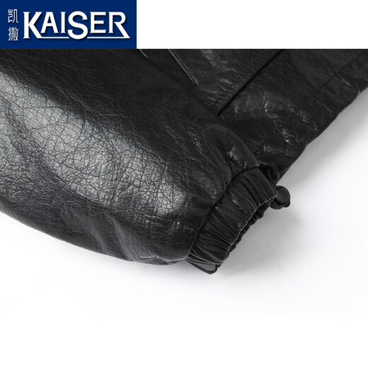 KAISER Chaqueta de cuero Chaqueta de plumón de ganso de piel de vaca encerada con aceite de primera capa para hombre Invierno 2025 Nueva chaqueta de cuero con cara viva estilo cremallera con capucha Negro 2XL (180) (Adecuado para 140-155 Jin Jin equivale a 0,5 kg)