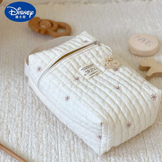 迪士尼（Disney）吸奶器收纳包韩系妈咪包便携出行母婴包手提包婴儿尿布奶瓶妈妈包 纯色
