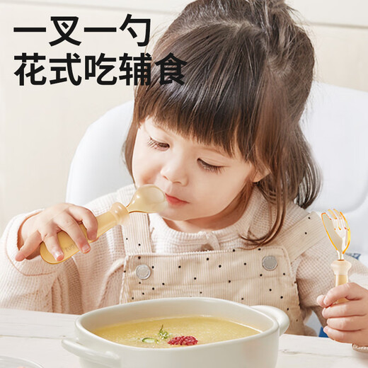Beeshum贝斯哈姆儿童勺子宝宝训练勺学吃饭餐具PPSU叉勺短柄婴儿辅食勺 PPSU【勺子+收纳盒】