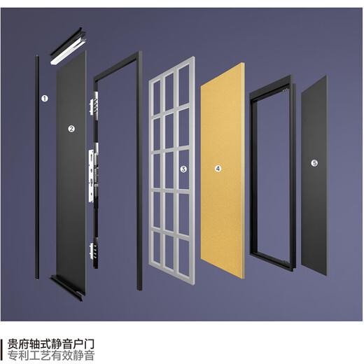 Guifu armored door Guihu shaft type silent door carved cast aluminum door security door