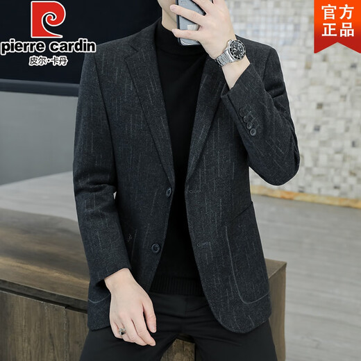 Pier Cardin brand men's clothing spring and autumn new woolen suit men's business casual single jacket jacket men's small suit top trend No. 1 color XL