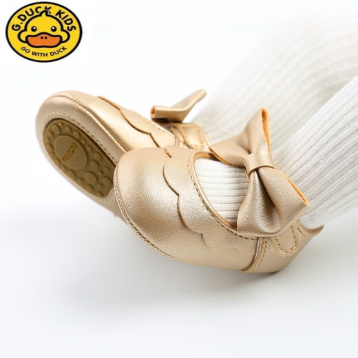 G.duck Spring and Autumn Baby Girl Toddler Shoes 0-1 Years Old 86-9 Months Soft Sole Anti-Slip Princess Small Leather Shoes Soft Single Shoes Tender White 1954 Soft Rubber Sole Size 15.5 Inner Length 12cm Approximately 6-9