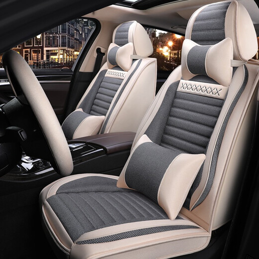 Omanu -Autositzkissen Four Seasons Universal Leinen vollständig geschlossene Autositzabdeckung Stoff Atmungsfreie Sitzkissenabdeckung für Luxusversion Black und Lila Peugeot 301 308 408 4008 5008