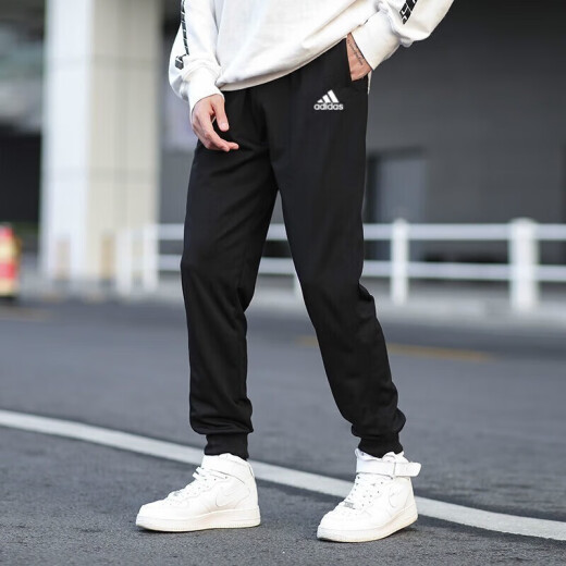 阿迪达斯 （adidas）男装运动套装24秋季新款休闲大LOGO圆领卫衣收口束脚裤长裤两件套 HZ3023+GK9226/店长主推 L/180