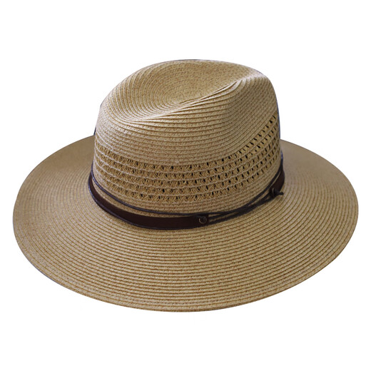 
Apatia large size men's straw hat top hat sun protection hat fishing sun hat summer sun hat big head cool hat khaki small size O/S54-57cm with windproof rope