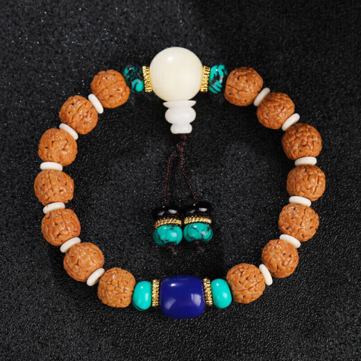 Shi Yue Jewelry 5-petal Rudraksha Bracelet Plate String Wenwan Buddha Rosary Bracelet Men and Women Model Wooden Bracelet Handle 10mm