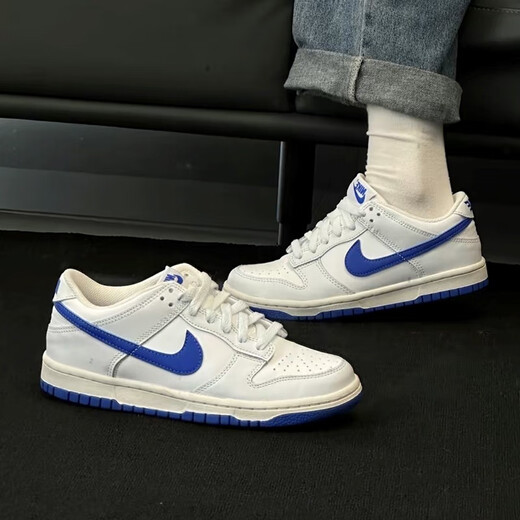 耐克（NIKE）女鞋 Dunk Low 摩卡咖啡巧克力色复古低帮休闲运动鞋防滑耐磨板鞋 DH9765-105 白蓝GS#送礼推荐 38