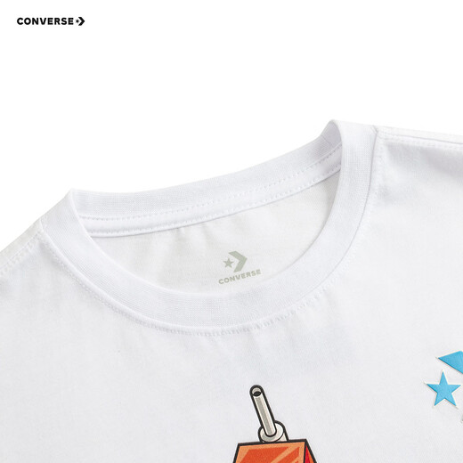 Converse [Transformers Joint Marke] Converse Children's Clothing Autumn Base Hemd Jungen Langarm T-Shirt CNVB-FF-G693 Pure White 140 /68 [Vorgeschlagene Höhe 128-140 cm]