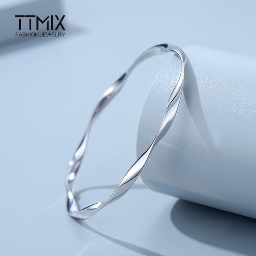 TTMIX platinum bracelet women's pt950 Mobius bracelet platinum smooth plain circle bracelet gift 58mm weight 14.1-14.3g