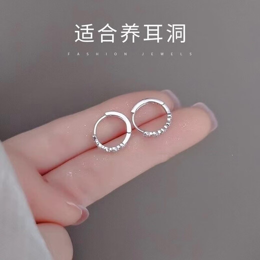 Core luxury sterling silver 999 pure silver earrings for women high-end ear piercing earrings for women plain hoop love earrings for women ear buckles 2025 new 999 pure silver earrings pair