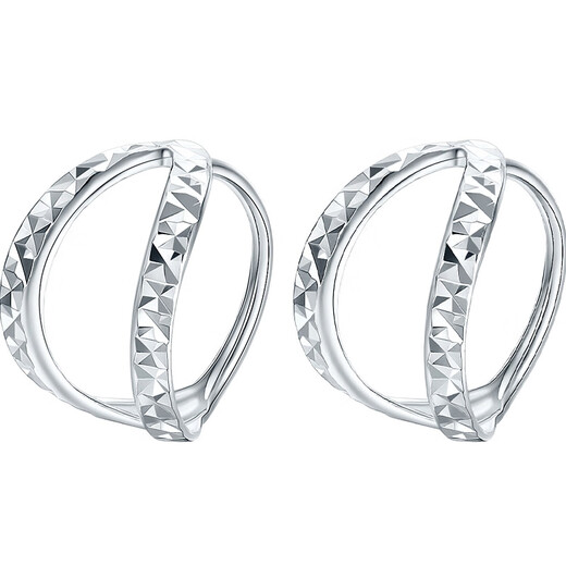 Liuguifu Jewelry PT950 Platinum Earrings Ice Phantom Platinum Stud Earrings for Women PT0200059 1.05g