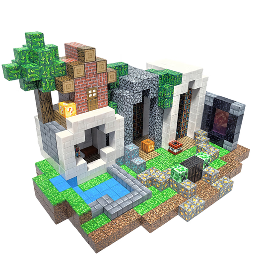 Hero Thrive Minecraft Magnetic Square Large Particle Building Block Assembly -Gebäude Modell Spielzeug Jungen und Mädchen Geburtstagsgeschenk [Luxus] Bibliotheksgebäude 686 Block 30