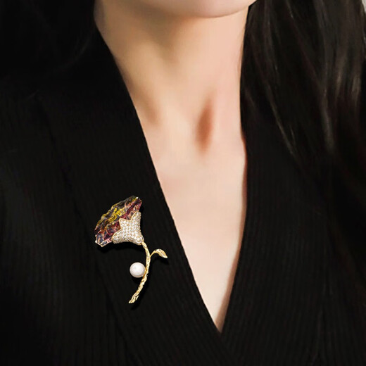 Marco Bizzarri carnation brooch, high-end women's exquisite glazed flower, simple and high-end corsage, temperament, suit pin, accessories gift, Teacher's Day gift for teacher, Mother's Day gift for mom