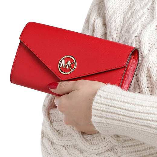 Michael Kors Mike Coles Mk Chaîne en cuir féminin One épaule Sac de portée diagonale rouge 32S1GNMC9L 683