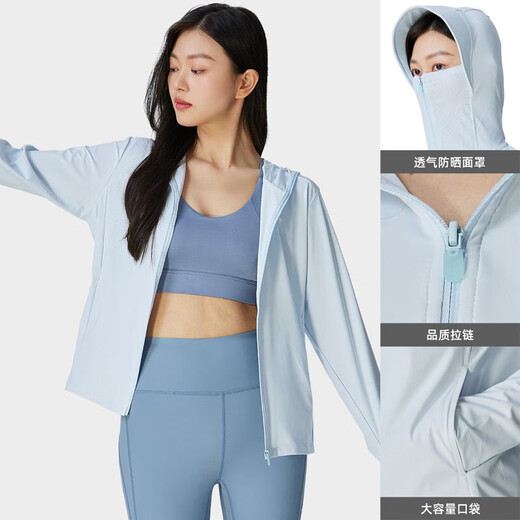 Camel (CAMEL) original yarn ice-sensing quick-drying breathable eva hat brim women's sun protection clothes 724BZ0L0004 Piaomiao Blue XL