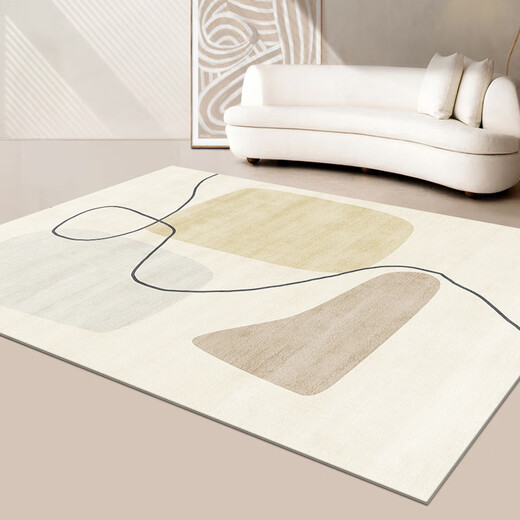 Huafei Painted Carpet Living Room Light Luxury Simple Coffee Stail Бесплатный японский крем-стиль кровать-кровать дома ZJ691- 200x300см ()