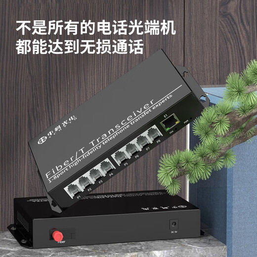 Zhongke Optoelectronics Teléfono de 8 canales Terminal óptico + 1 canal de 100 megabit PCM Voice Terminal Terminal Teléfono Transceptor Optoelectrónico Converter FC Port Puerto ZK-8P1E-20KM/FC